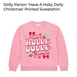 Dolly Parton Festive Pink Holiday Sweatshirt Holly Dolly Christmas